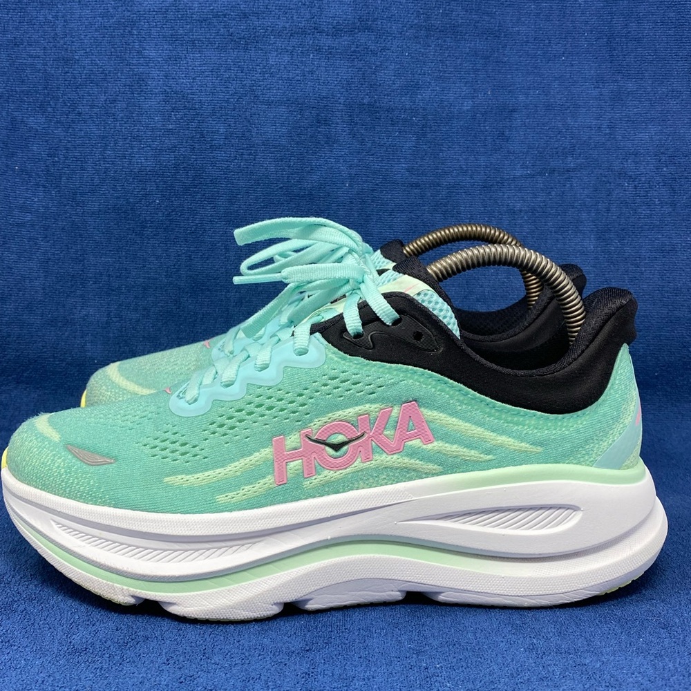 Hoka One One Bondi 9 Mint Green Women's Running Shoes Size 8 D Wide EXCELLENT - Picture 8 of 11
